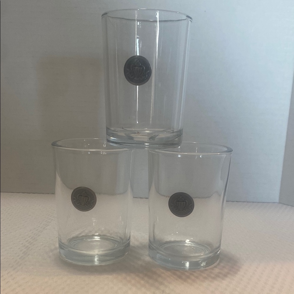 Essenza Luxury Repurposed Elegant Clear Glass Candle or Tumbler Set of 3 - Picture 4 of 4
